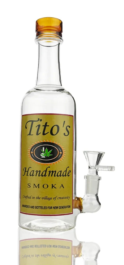 10" Liquor Bottle Tito's Smoka | 14mm Male Bowl