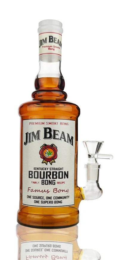 10" Liquor Bottle Jim Beam Bourbon Bong | 14mm Male Bong