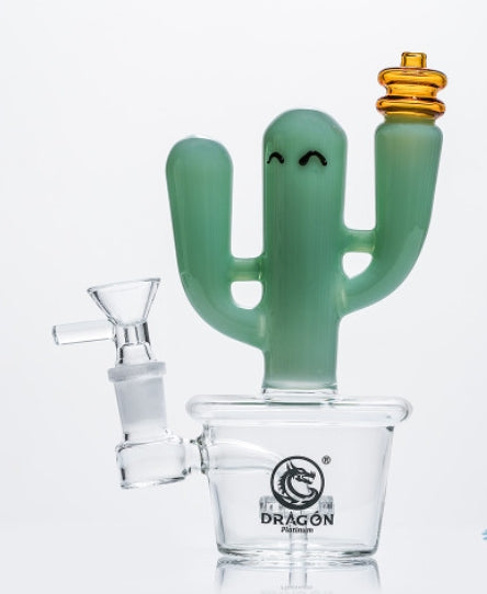 Dragon Platinum Water Pipe Cactus Shape with Circ Perc - 6.7"
