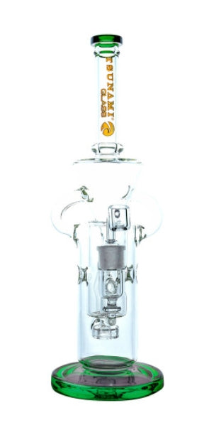 Tsunami Glass Water Pipe Recycler Concentrate Rig with Circ Perc - 15in