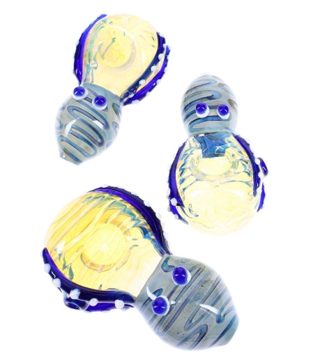 4" Silver Fumed Color Changing Octopus Glass Spoon Pipe