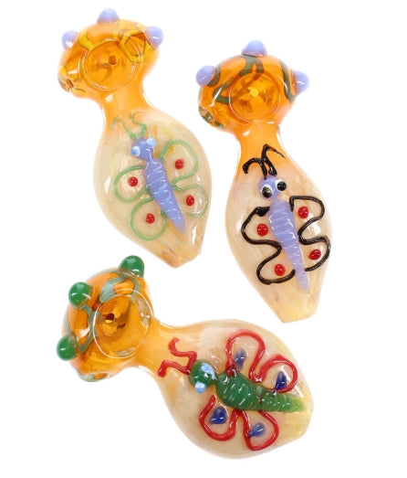 4.5" Color Changing Fumed Butterfly Glass Spoon Pipe